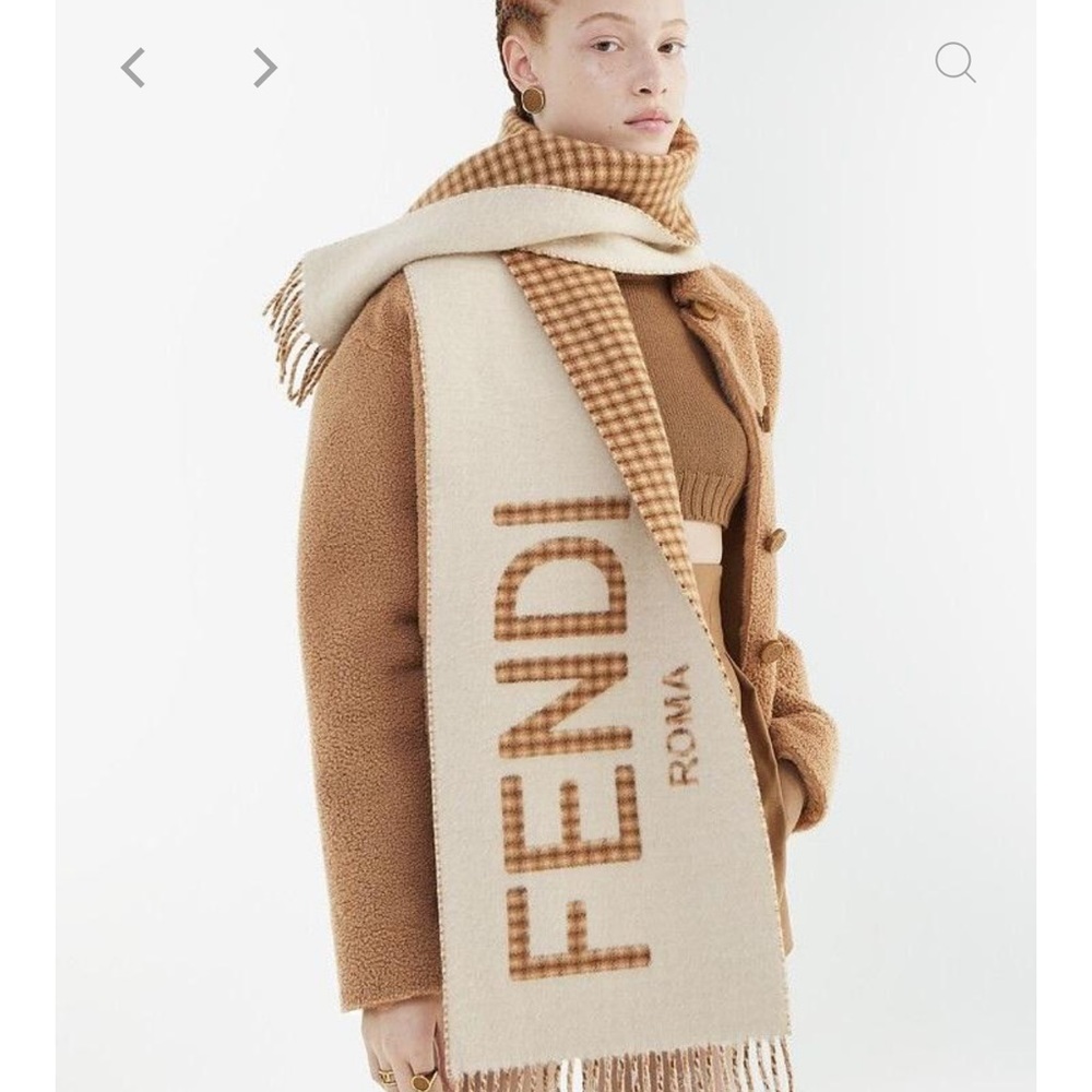 Fendi Scarf Cream wool and cashmere scarf